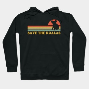 Save the Koala Vintage Retro Bear Animal Lovers Gift Hoodie